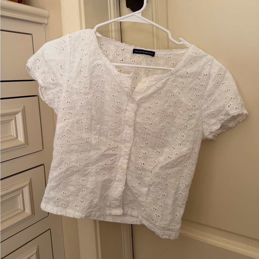 Brandy Melville Lace Shirt🤍 - Picture 1 of 2